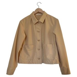 Uniqlo Jersey Relaxed Jacket in beige/yellow. Size: Small